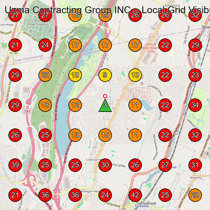 Uzma Contracting Group INC GeoGrid visibility map for Masonry Contractor in Yonkers